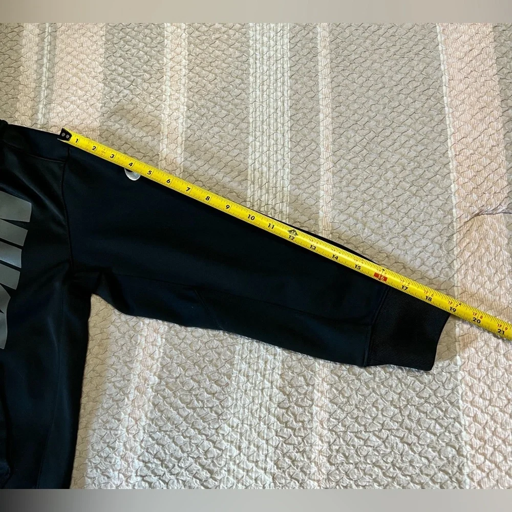 Nike Dri Fit Black Green Boy Hooded fleece lined full zip sweatshirt size M